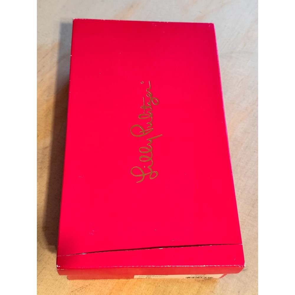 Lilly Pulitzer Kristin Wedge 8.5 Sandals Gold Metallic Leather Slingback OpenToe - Picture 12 of 15